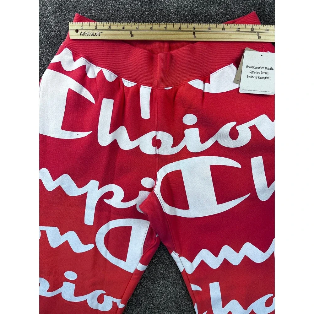 Champion Sweatpants Womens M Reverse Weave Stretch Waist Rib Cuffs Red‎ NWT - Picture 13 of 13
